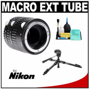 Zeikos Macro Automatic Extension Tube Set for Nikon AF with Macro Tripod + Cleaning Kit - Digital Cameras and Accessories - Hip Lens.com