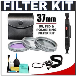 Zeikos 3-Piece Multi-Coated Glass Filter Kit (37mm UV/FLD/PL) - Silver with CapKeeper + Lens Cleaning Kit - Digital Cameras and Accessories - Hip Lens.com