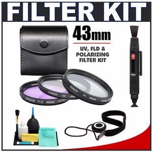 Zeikos 3-Piece Multi-Coated Glass Filter Kit (43mm UV/FLD/PL) with CapKeeper + Lens Cleaning Kit - Digital Cameras and Accessories - Hip Lens.com