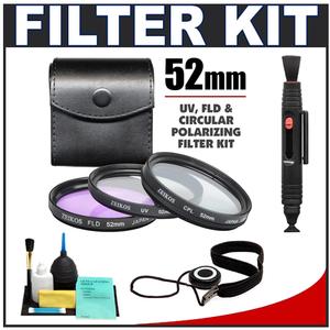 Zeikos 3-Piece Multi-Coated Glass Filter Kit (52mm UV/FLD/CPL) with CapKeeper + Lens Cleaning Kit - Digital Cameras and Accessories - Hip Lens.com