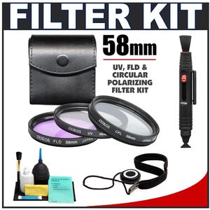 Zeikos 3-Piece Multi-Coated Glass Filter Kit (58mm UV/FLD/CPL) with CapKeeper + Lens Cleaning Kit - Digital Cameras and Accessories - Hip Lens.com