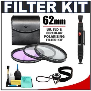 Zeikos 3-Piece Multi-Coated Glass Filter Kit (62mm UV/FLD/CPL) with CapKeeper + Lens Cleaning Kit - Digital Cameras and Accessories - Hip Lens.com