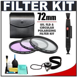 Zeikos 3-Piece Multi-Coated Glass Filter Kit (72mm UV/FLD/CPL) with CapKeeper + Lens Cleaning Kit - Digital Cameras and Accessories - Hip Lens.com
