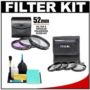 Zeikos 4-Piece +1 +2 +4 +10 Close-Up Macro Filter Set with Case (52mm) & 3 Multi-Coated (UV/FLD/CPL) Glass Filter Kit with Cleaning Kit - Digital Cameras and Accessories - Hip Lens.com