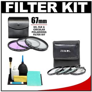 Zeikos 4-Piece +1 +2 +4 +10 Close-Up Macro Filter Set with Case (67mm) & 3 Multi-Coated (UV/FLD/CPL) Glass Filter Kit with Cleaning Kit - Digital Cameras and Accessories - Hip Lens.com