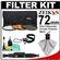 Zeikos 3-Piece Ultra Slim Pro Glass Filter Kit (72mm UV/Warming/CPL) with Pouch with Lenspen + Spudz + Cleaning Kit