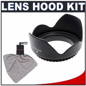 Zeikos 52mm Professional Tulip Hard Lens Hood with Microfiber Lens Cleaning Cloth Spudz - Digital Cameras and Accessories - Hip Lens.com