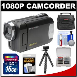 Bell & Howell DNV6HD Rogue Infrared Night Vision 1080p HD Video Camera Camcorder (Black) with 16GB Card + Case + Flex Tripod + Kit