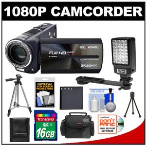 Bell & Howell DV2300HDZ 23x 1080p HD Digital Video Camera Camcorder with 16GB Card + Battery + Case + Tripods + LED Video Light + Accessory Kit