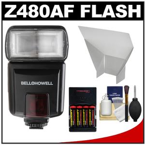Bell & Howell Z480AF Zoom Flash (for Canon EOS E-TTL) with Reflector + AA Batteries & Charger + Accessory Kit - Digital Cameras and Accessories - Hip Lens.com
