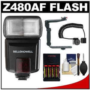 Bell & Howell Z480AF Zoom Flash (for Nikon i-TTL) with Bracket + Cord + AA Batteries & Charger + Accessory Kit - Digital Cameras and Accessories - Hip Lens.com