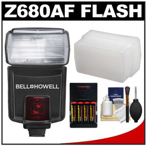 Bell & Howell Z680AF Zoom Flash (for Canon EOS E-TTL) with Sto-Fen + AA Batteries & Charger + Accessory Kit - Digital Cameras and Accessories - Hip Lens.com