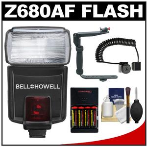 Bell & Howell Z680AF Zoom Flash (for Nikon i-TTL) with Bracket + Cord + AA Batteries & Charger + Accessory Kit - Digital Cameras and Accessories - Hip Lens.com