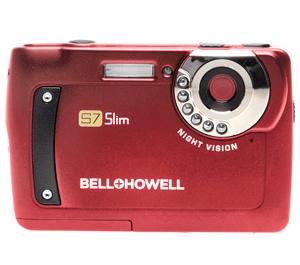 Bell & Howell S7 Slim Digital Camera with Infrared Night Vision (Red) with Pouch & 2GB Card - Digital Cameras and Accessories - Hip Lens.com