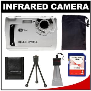 Bell & Howell S7 Slim Digital Camera with Infrared Night Vision (Silver) with Pouch & 2GB Card + Accessory Kit - Digital Cameras and Accessories - Hip Lens.com