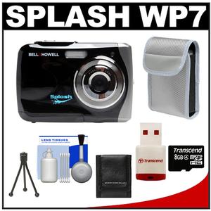 Bell & Howell Splash WP7 Waterproof Digital Camera (Black) with 8GB Card/Reader + Cleaning & Accessory Kit - Digital Cameras and Accessories - Hip Lens.com