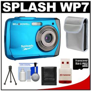 Bell & Howell Splash WP7 Waterproof Digital Camera (Blue) with 8GB Card/Reader + Cleaning & Accessory Kit - Digital Cameras and Accessories - Hip Lens.com