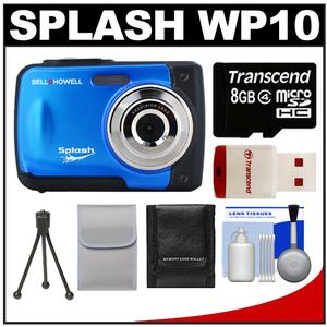 Bell & Howell Splash WP10 Shock & Waterproof Digital Camera (Blue) with 8GB Card/Reader + Case + Tripod + Accessory Kit