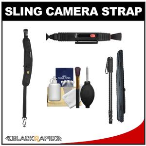 BlackRapid RS-7 Sling Camera Strap with Ergonomic Curved Design with Monopod + Cleaning & Accessory Kit - Digital Cameras and Accessories - Hip Lens.com