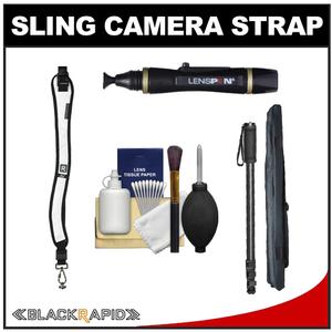 BlackRapid RS-W1 Women's Ballistic Nylon Camera Strap (White) with Monopod + Cleaning & Accessory Kit - Digital Cameras and Accessories - Hip Lens.com