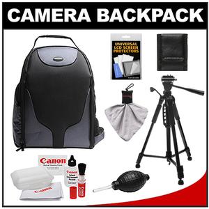 Bower SCB1350 Photo Pack Backpack Case (Black) with Deluxe Photo/Video Tripod + Canon Cleaning Kit - Digital Cameras and Accessories - Hip Lens.com