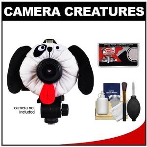 Camera Creatures Dapper Dog Portrait Posing Prop - White dog with black ears with Cleaning Accessory Kit - Digital Cameras and Accessories - Hip Lens.com