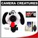 Camera Creatures Dapper Dog Portrait Posing Prop - White dog with black ears with Cleaning Accessory Kit