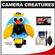 Camera Creatures Outrageous Owl Portrait Posing Prop - Blue owl with yellow wings with Cleaning Accessory Kit