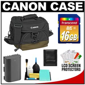 Canon 100EG Digital SLR Camera Case - Gadget Bag with LP-E6 Battery + 16GB SD Card + Accessory Kit - Digital Cameras and Accessories - Hip Lens.com