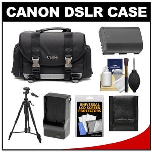 Canon 200DG Digital SLR Camera Case - Gadget Bag with LP-E6 Battery & Charger + Tripod + Accessory Kit