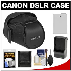 Canon EH19-L Digital SLR Camera Holster Case with LP-E8 Battery &amp; Charger + Accessory Kit for Rebel T2i T3i T4i &amp; T5i