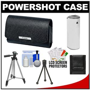 Canon PowerShot PSC-2060 Leather Digital Camera Case (Black) with NB-9L Battery + Tripod + Accessory Kit - Digital Cameras and Accessories - Hip Lens.com