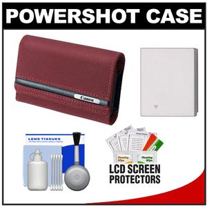 Canon PowerShot PSC-2070 Deluxe Soft Compact Digital Camera Case (Red) with NB-4L Battery + Cleaning Kit - Digital Cameras and Accessories - Hip Lens.com
