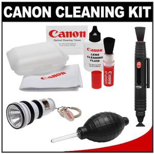 Canon Optical Digital Camera & Lens Cleaning Kit (Brush  Microfiber Cloth  Fluid & Tissue) with Flashlight Keychain + Blower + Lenspen - Digital Cameras and Accessories - Hip Lens.com