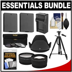 Essentials Bundle for Canon Rebel T5 & T6 DSLR Camera & 18-55mm Lens with (2) LP-E10 Batteries & Charger + Tripod + 3 UV/CPL/ND8 Filters + Tele/Wide Lens Kit Essentials Bundle for Canon Rebel T5 & T6 DSLR Camera & 18-55mm Lens with (2) LP-E10 Batteries & Charger + Tripod + 3 UV/CPL/ND8 Filters + Tele/Wide Lens Kit