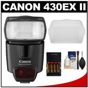 Canon Speedlite 430EX II Flash with Diffuser + (4) Batteries & Charger + Accessory Kit - Digital Cameras and Accessories - Hip Lens.com