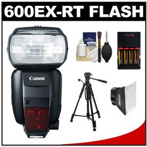 Canon Speedlite 600EX-RT Flash with Tripod + Soft Box + Batteries & Charger + Cleaning Kit - Digital Cameras and Accessories - Hip Lens.com