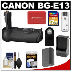 Canon BG-E13 Battery Grip for EOS 6D Digital SLR Camera with Battery & Charger + 32GB Card + RC-6 Remote + Accessory Kit