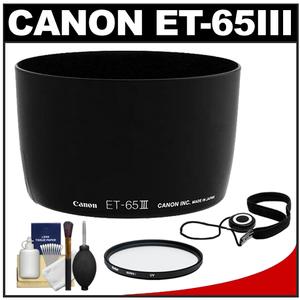 Canon ET-65III Lens Hood for EF 85mm f/1.8  100mm f/2  70-210mm  100-300mm with UV Filter & Accessory Kit - Digital Cameras and Accessories - Hip Lens.com