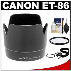 Canon ET-86 Lens Hood for EF 70-200mm f/2.8 L IS USM with 77mm UV Filter + Cap Keeper + Lens Cleaning Kit - Digital Cameras and Accessories - Hip Lens.com