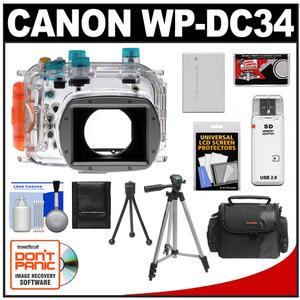 Canon WP-DC34 Waterproof Underwater Housing Case for PowerShot G11 & G12 Digital Camera with Battery + Case + Tripod + Accessory Kit - Digital Cameras and Accessories - Hip Lens.com