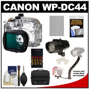 Canon WP-DC44 Waterproof Underwater Housing Case for PowerShot G1 X Digital Camera with Flash & Bracket + NB-10L Battery + Case + Accessory Kit - Digital Cameras and Accessories - Hip Lens.com