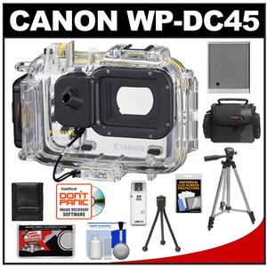 Canon WP-DC45 Waterproof Underwater Housing Case for PowerShot D20 Digital Camera with Battery + Tripod + Case + Card Reader + Accessory Kit - Digital Cameras and Accessories - Hip Lens.com