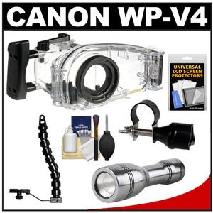 Canon WP-V4 Waterproof Underwater Housing Case for Vixia HF M52  HF M50  HF M500 Camcorder with LED Torch & Bracket + Accessory Kit - Digital Cameras and Accessories - Hip Lens.com