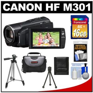 Canon Vixia HF M301 Flash Memory HD Digital Video Camcorder - Refurbished with 16GB Card + Battery + Tripods + Case + Accessory Kit - Digital Cameras and Accessories - Hip Lens.com