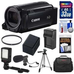 Canon Vixia HF R700 1080p HD Video Camcorder (Black) with 32GB Card + Battery & Charger + Case + Tripod + LED Light + Microphone + Kit
