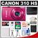 Canon PowerShot 310 HS Digital Elph Camera (Pink) with 8GB Card + Battery + Case + Tripod + Cleaning & Accessory Kit