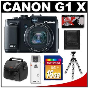 Canon PowerShot G1 X Digital Camera with 16GB Card + Case + Flex Tripod + Accessory Kit - Digital Cameras and Accessories - Hip Lens.com