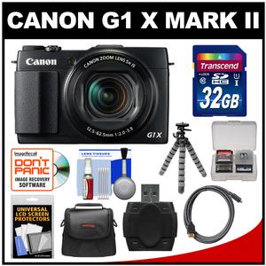 Canon PowerShot G1 X Mark II Wi-Fi Digital Camera with 32GB Card + Case + Tripod + Accessory Kit
