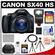Canon PowerShot SX40 HS Digital Camera (Black) with 16GB Card + Flash + HDMI Cable + Case + Flex Tripod + Accessory Kit